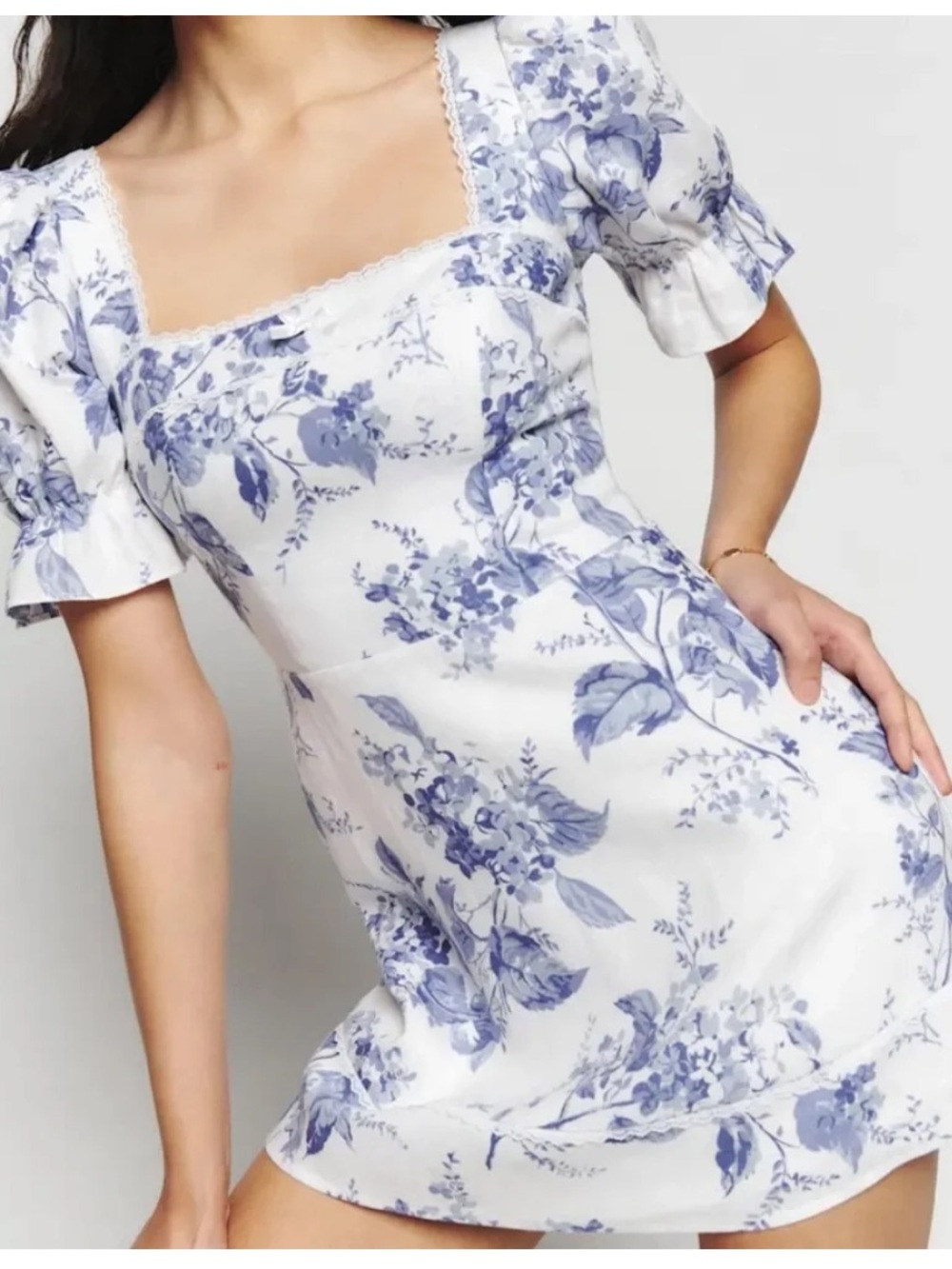 NWT REFORMATION Evianna Linen Dress, Lupine, size 4
